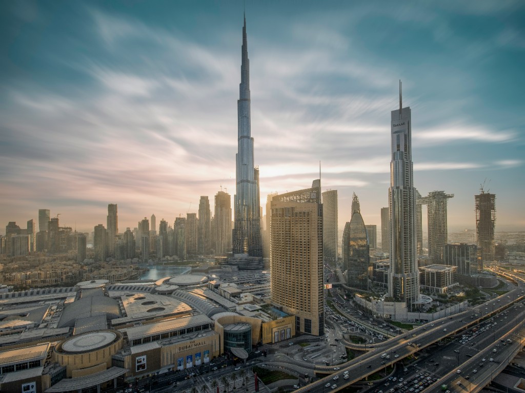 Dubai skyline with the Burj Khalifa